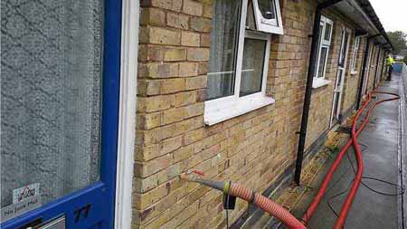 Cavity wall insulation injection process Cavity wall insulation injection process