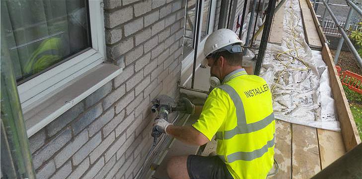 Work on cavity insulation Wall insulation material